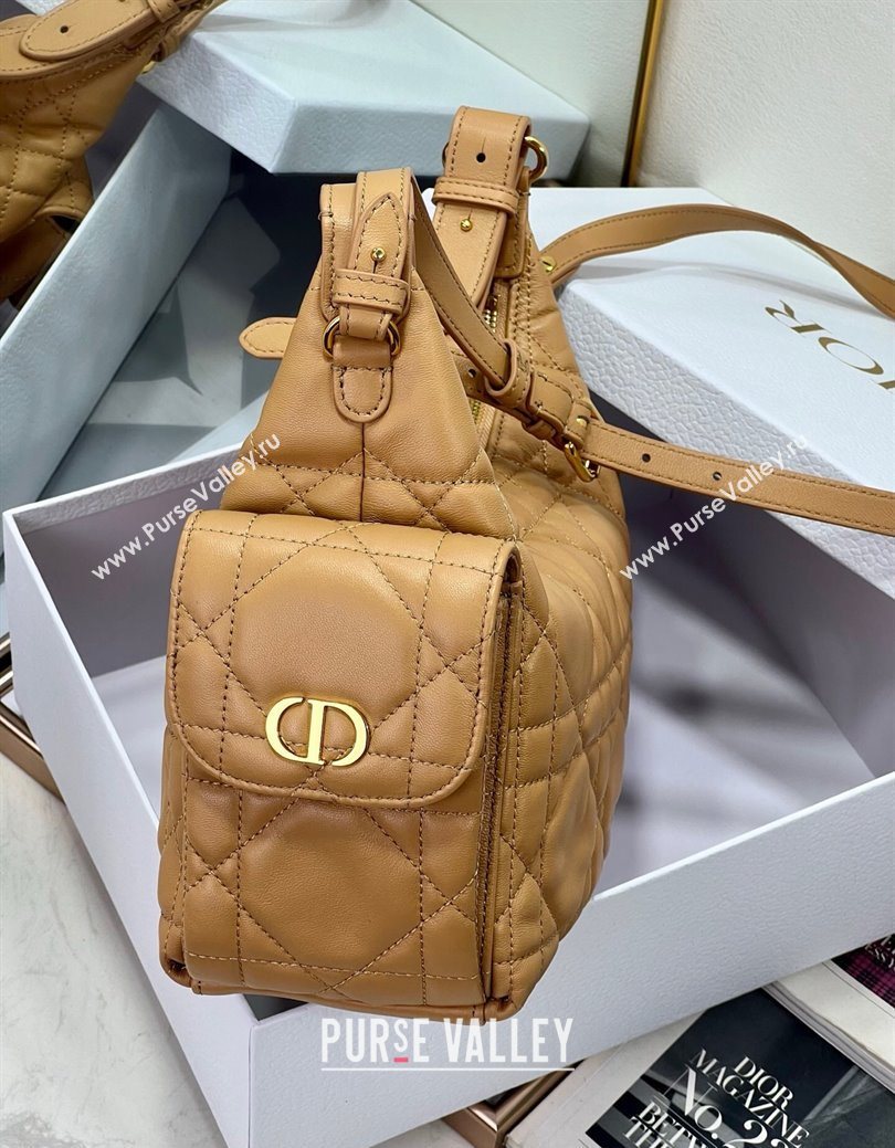 Dior D-Dream Medium Bag in Macrocannage Lambskin Light Gold-Tone 2025 (XXG-250929095)