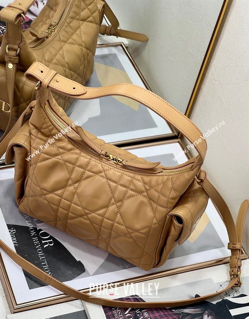 Dior D-Dream Medium Bag in Macrocannage Lambskin Light Gold-Tone 2025 (XXG-250929095)