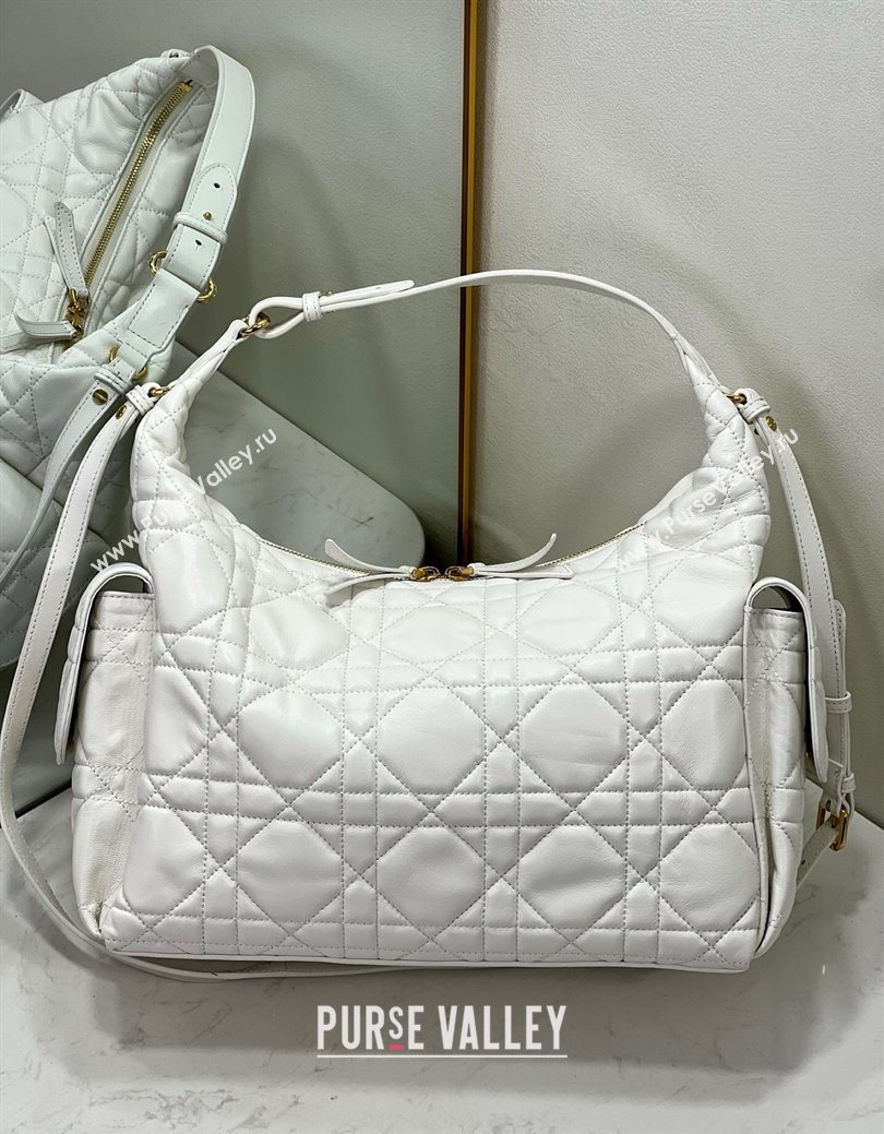 Dior D-Dream Large Bag in Macrocannage Lambskin White 2025 (XXG-250929097)