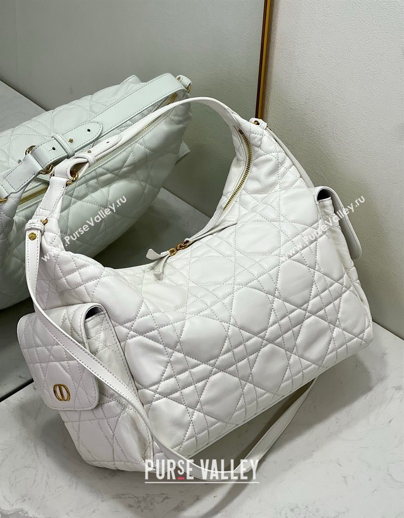 Dior D-Dream Large Bag in Macrocannage Lambskin White 2025 (XXG-250929097)