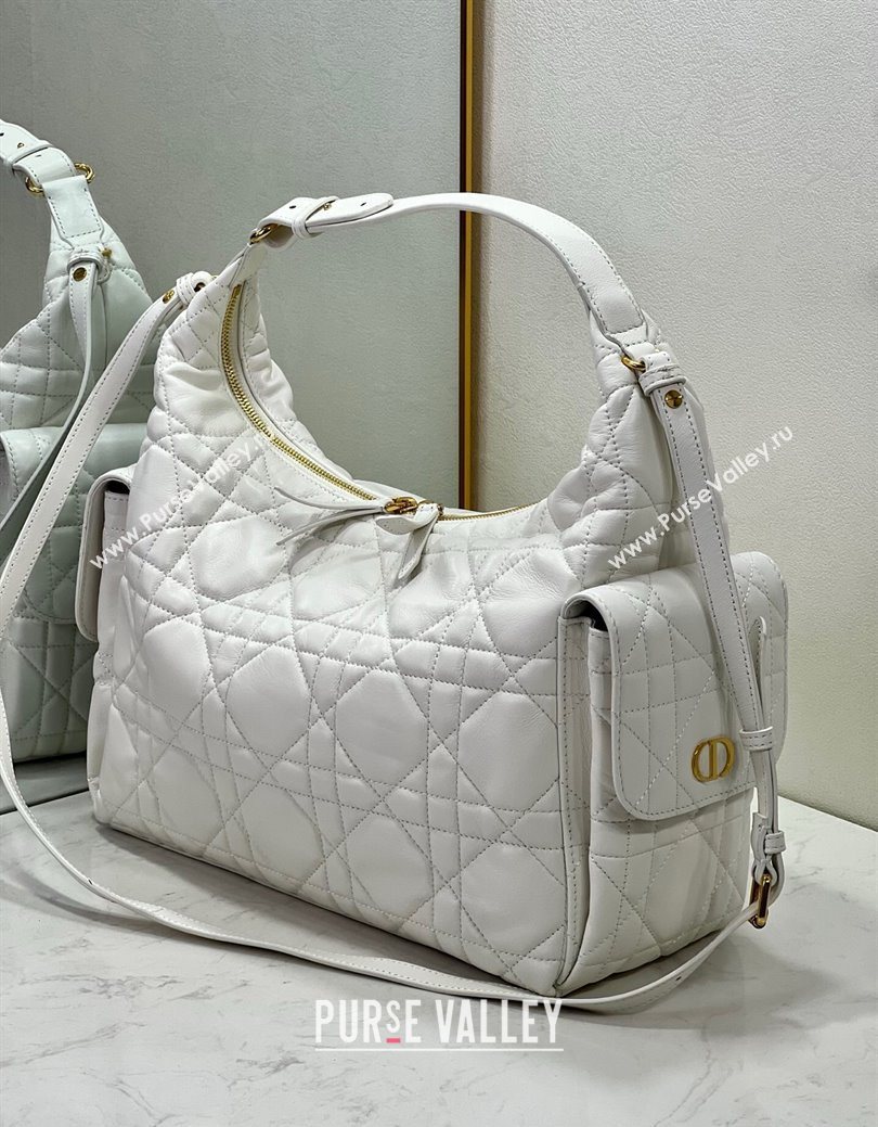 Dior D-Dream Large Bag in Macrocannage Lambskin White 2025 (XXG-250929097)