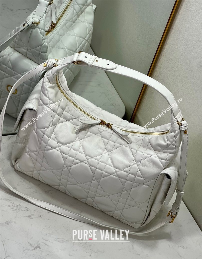 Dior D-Dream Large Bag in Macrocannage Lambskin White 2025 (XXG-250929097)