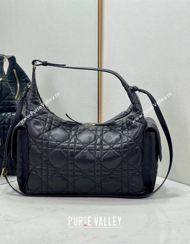 Dior D-Dream Large Bag in Macrocannage Lambskin Black 2025 (XXG-250929098)