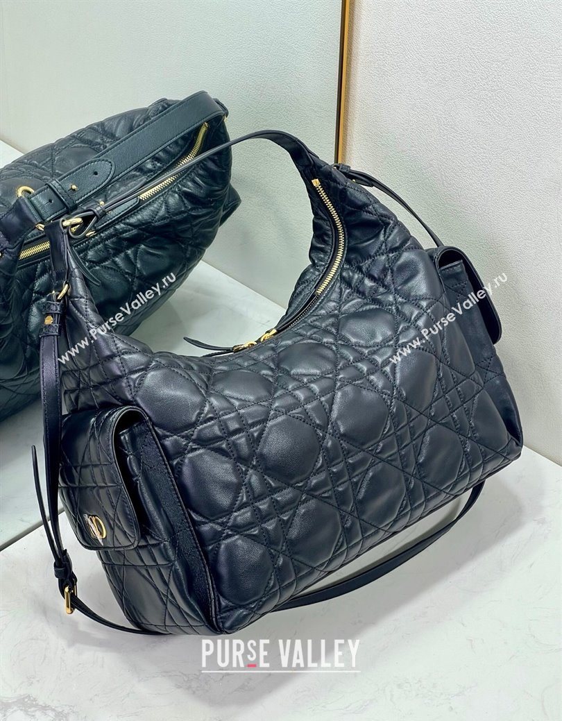 Dior D-Dream Large Bag in Macrocannage Lambskin Black 2025 (XXG-250929098)
