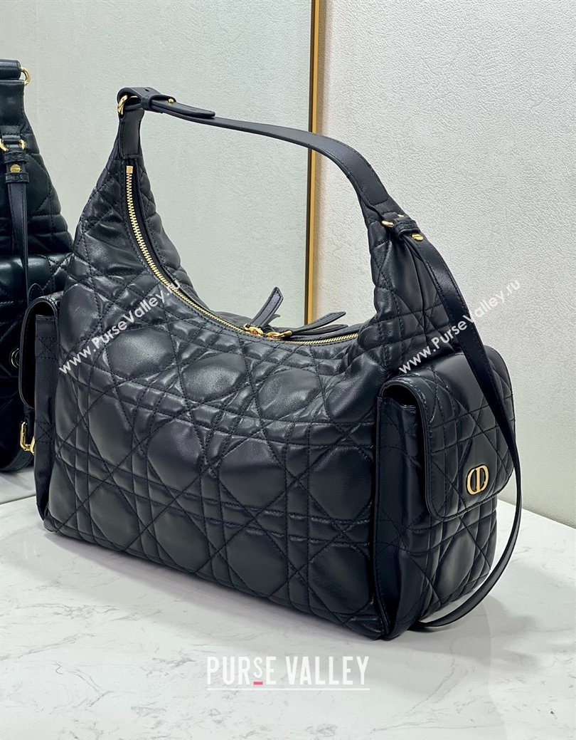 Dior D-Dream Large Bag in Macrocannage Lambskin Black 2025 (XXG-250929098)