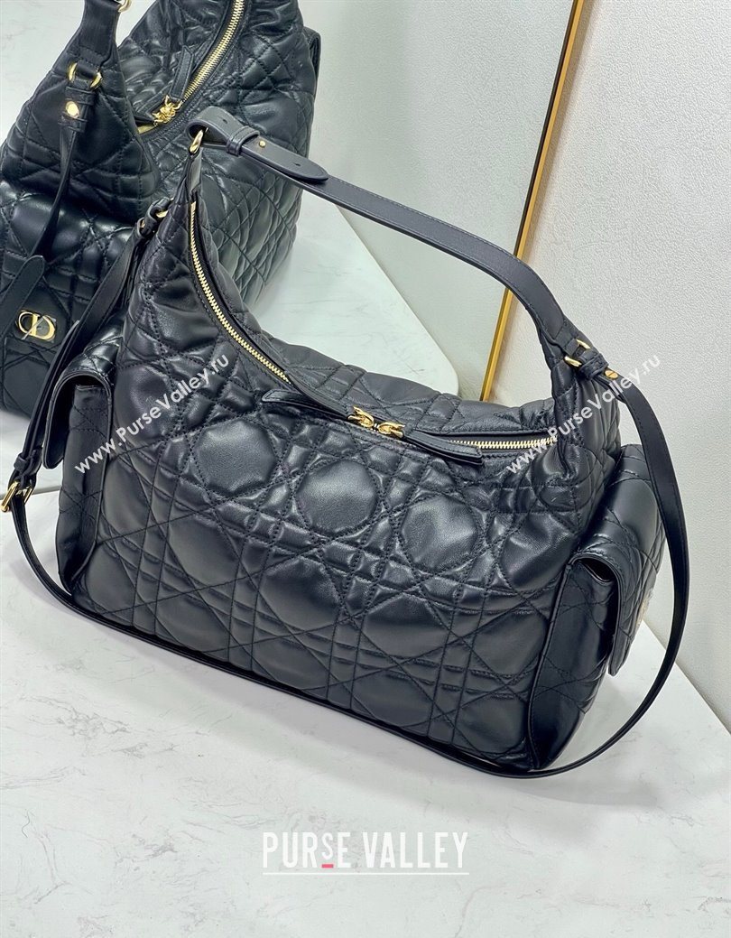 Dior D-Dream Large Bag in Macrocannage Lambskin Black 2025 (XXG-250929098)