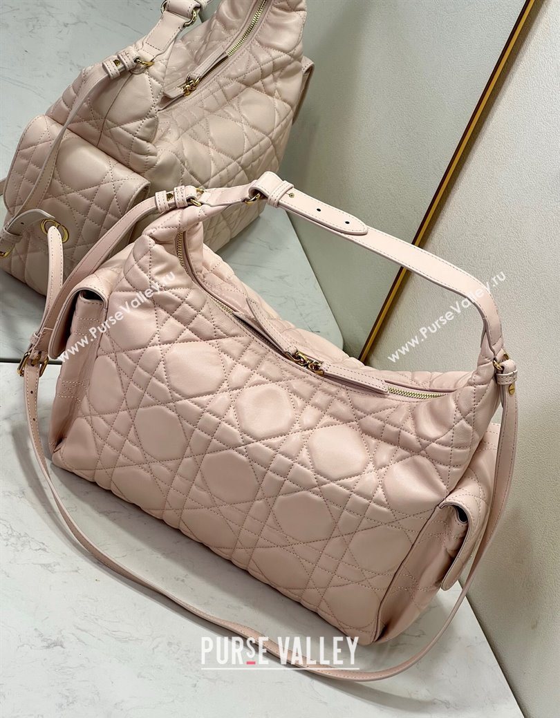 Dior D-Dream Large Bag in Macrocannage Lambskin Blush Pink 2025 (XXG-250929099)