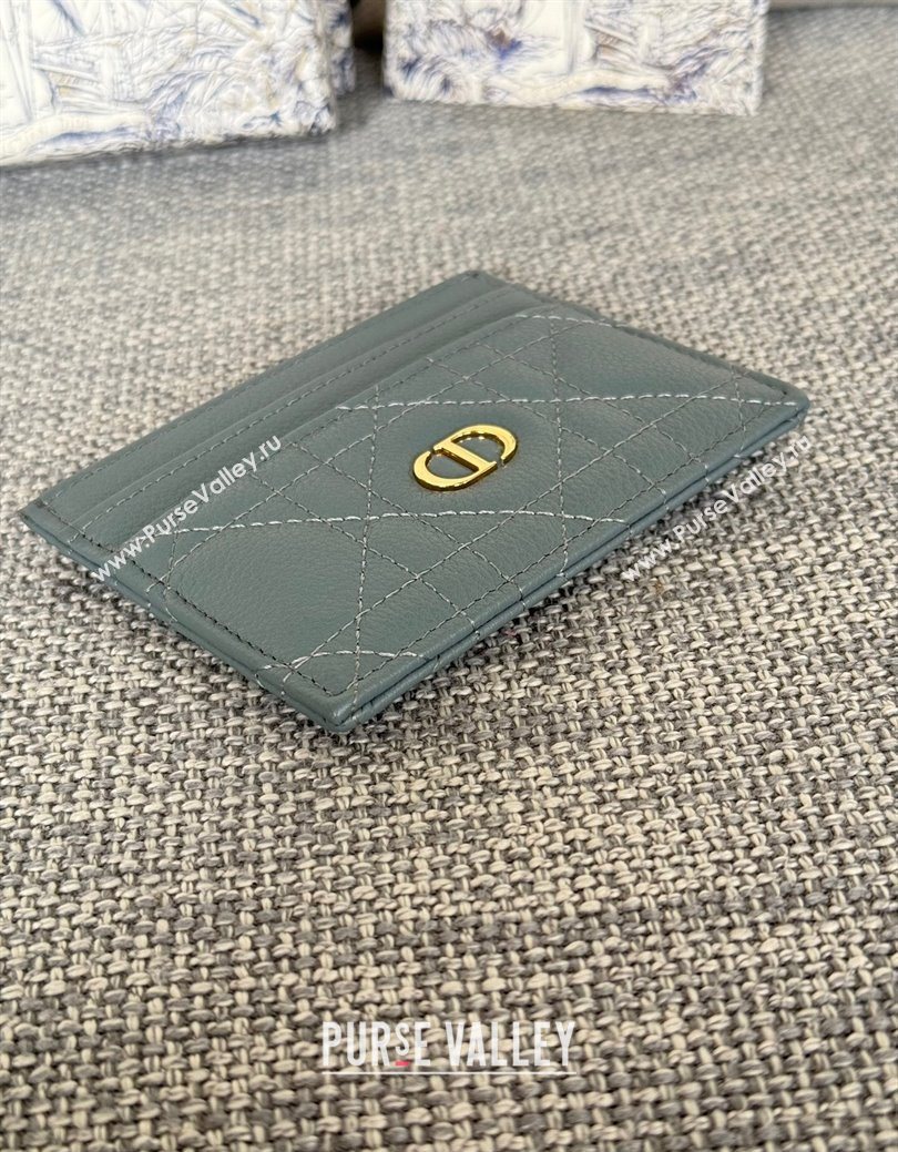 Dior Caro Freesia Card Holder in Supple Cannage Calfskin Grey 2025 S5130 (XXG-250929084)