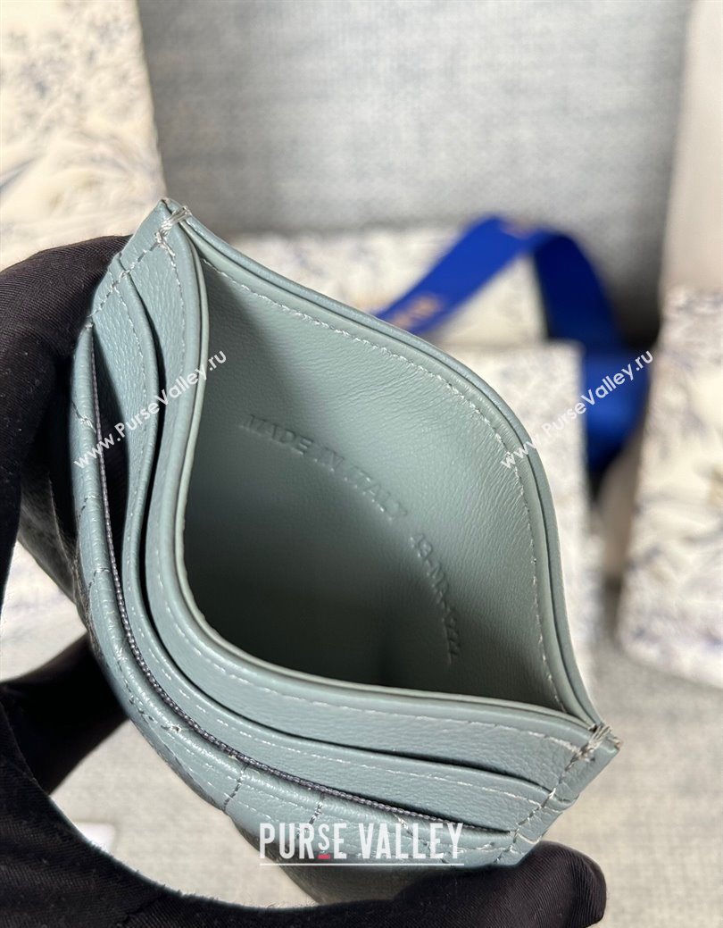 Dior Caro Freesia Card Holder in Supple Cannage Calfskin Grey 2025 S5130 (XXG-250929084)