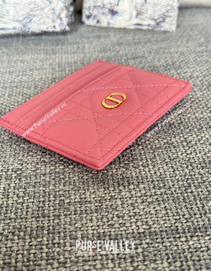 Dior Caro Freesia Card Holder in Supple Cannage Calfskin Pink1 2025 S5130 (XXG-250929080)