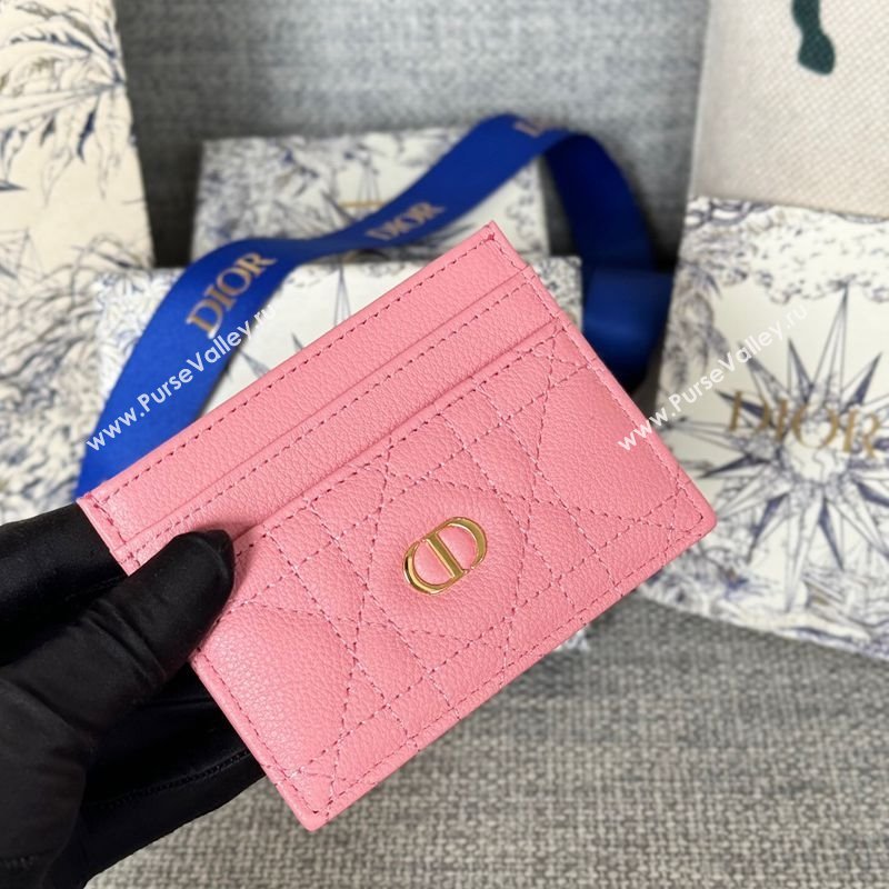 Dior Caro Freesia Card Holder in Supple Cannage Calfskin Pink1 2025 S5130 (XXG-250929080)