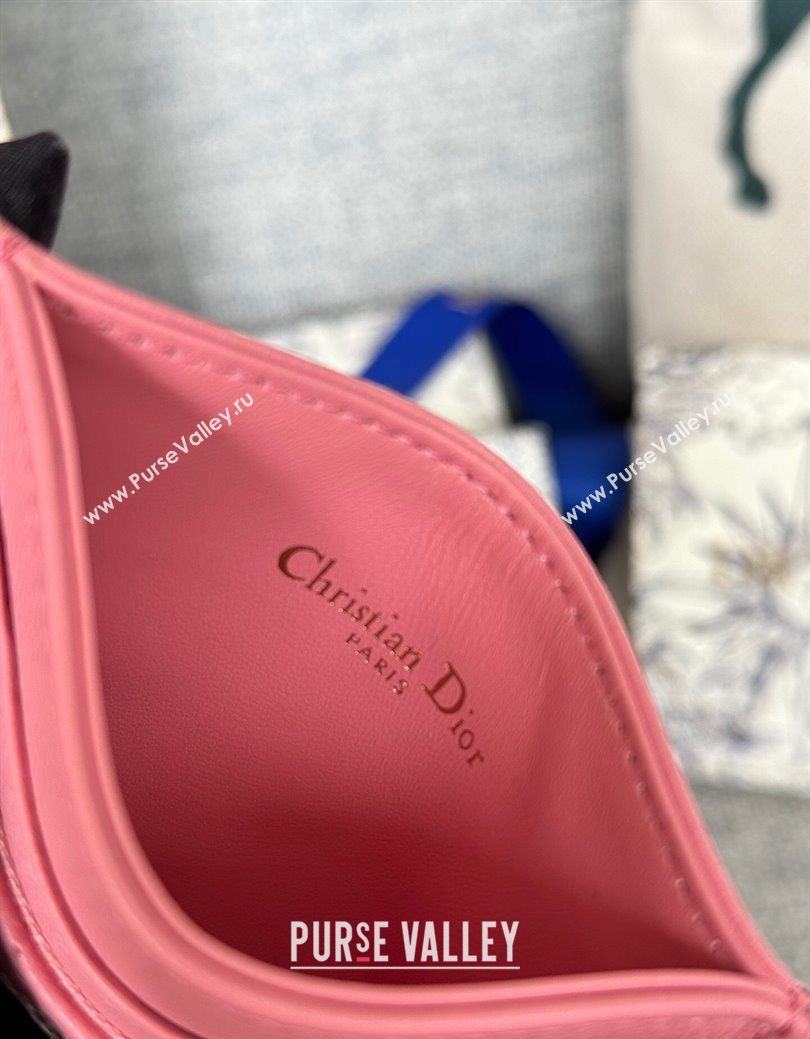 Dior Caro Freesia Card Holder in Supple Cannage Calfskin Pink1 2025 S5130 (XXG-250929080)
