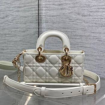 Dior Mini Lady D-Joy Bag in Cannage Lambskin White 2025 M0636 (XXG-250929065)