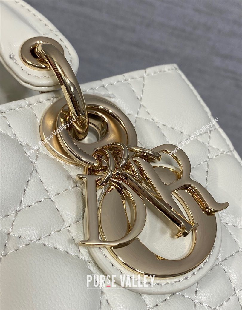 Dior Mini Lady D-Joy Bag in Cannage Lambskin White 2025 M0636 (XXG-250929065)