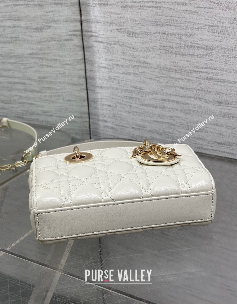 Dior Mini Lady D-Joy Bag in Cannage Lambskin White 2025 M0636 (XXG-250929065)