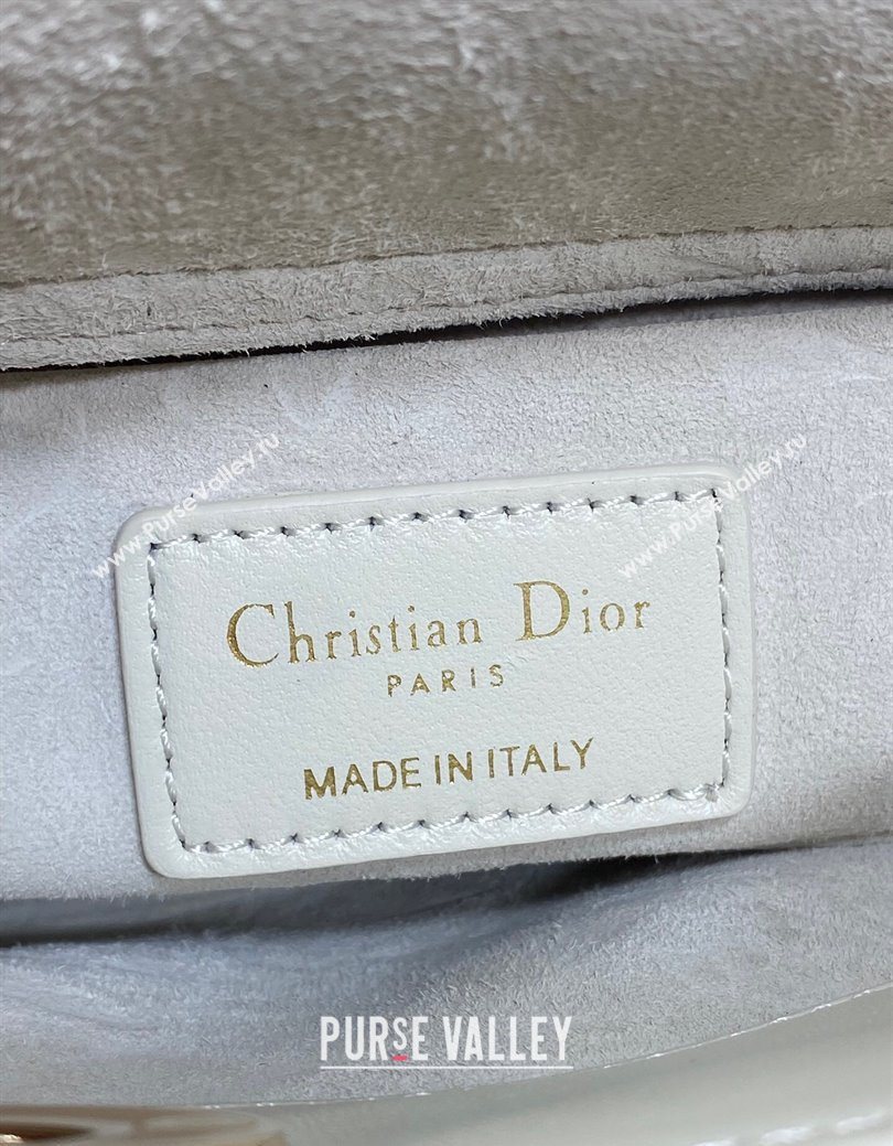 Dior Mini Lady D-Joy Bag in Cannage Lambskin White 2025 M0636 (XXG-250929065)