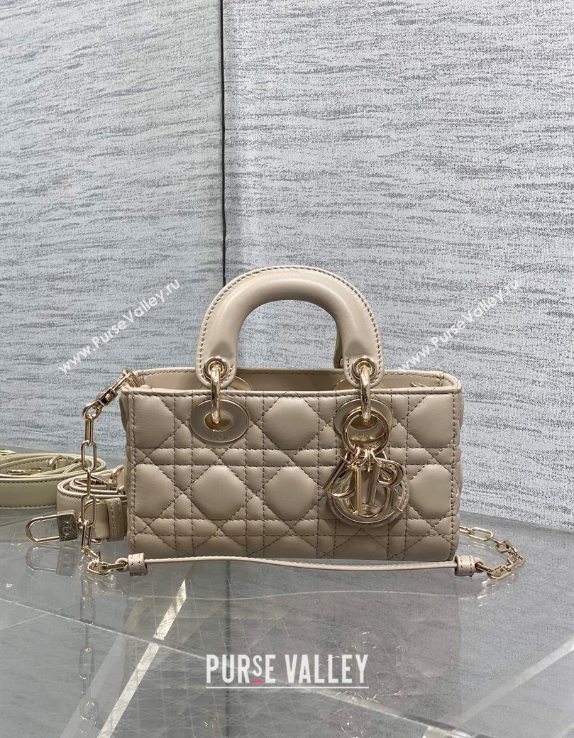 Dior Mini Lady D-Joy Bag in Cannage Lambskin Light Beige 2025 M0636 (XXG-250929066)