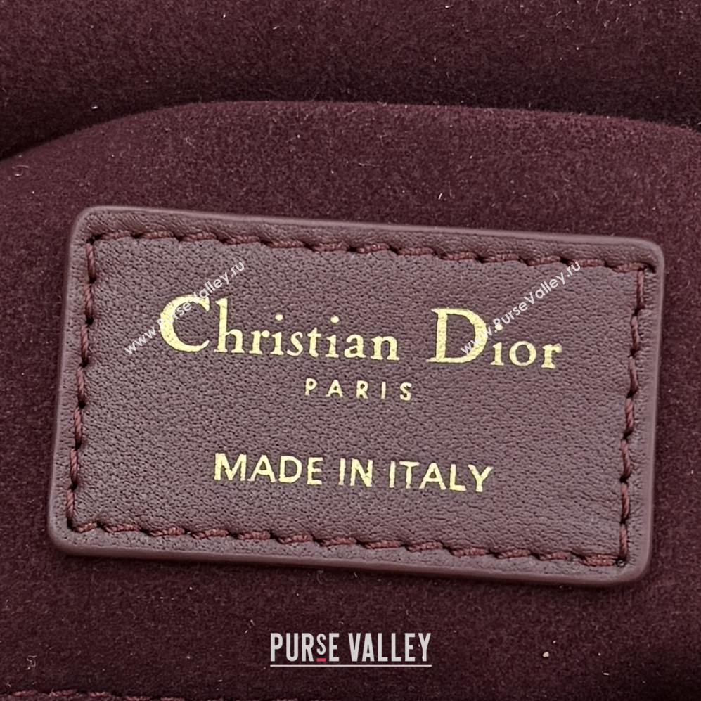 Dior Mini Lady D-Joy Bag in Cannage Lambskin Burgundy 2025 M0636 (XXG-250929070)