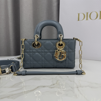 Dior Mini Lady D-Joy Bag in Cannage Lambskin Dusty Blue 2025 M0636 (XXG-250929071)