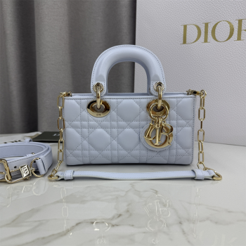 Dior Mini Lady D-Joy Bag in Cannage Lambskin Ice Blue 2025 M0636 (XXG-250929072)
