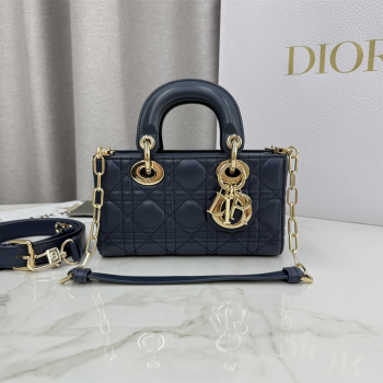Dior Mini Lady D-Joy Bag in Cannage Lambskin Midnight Blue 2025 M0636 (XXG-250929073)