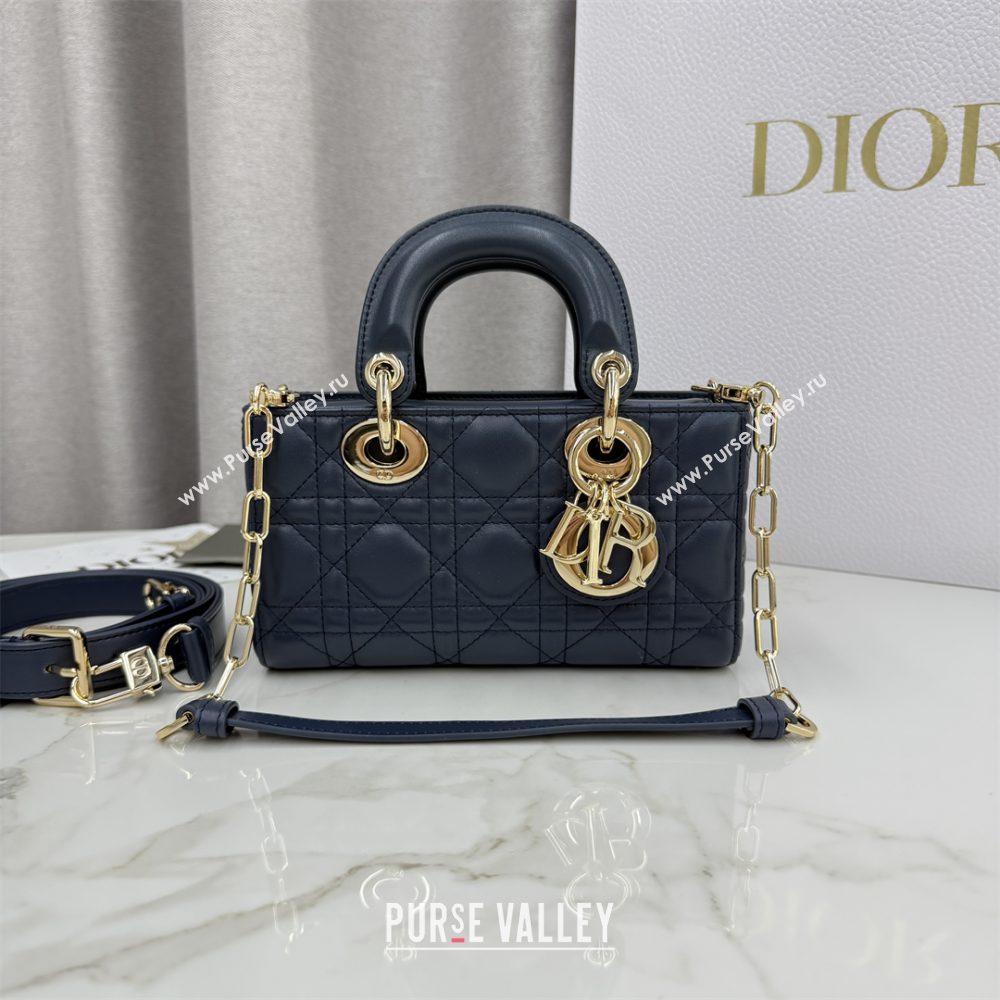 Dior Mini Lady D-Joy Bag in Cannage Lambskin Midnight Blue 2025 M0636 (XXG-250929073)