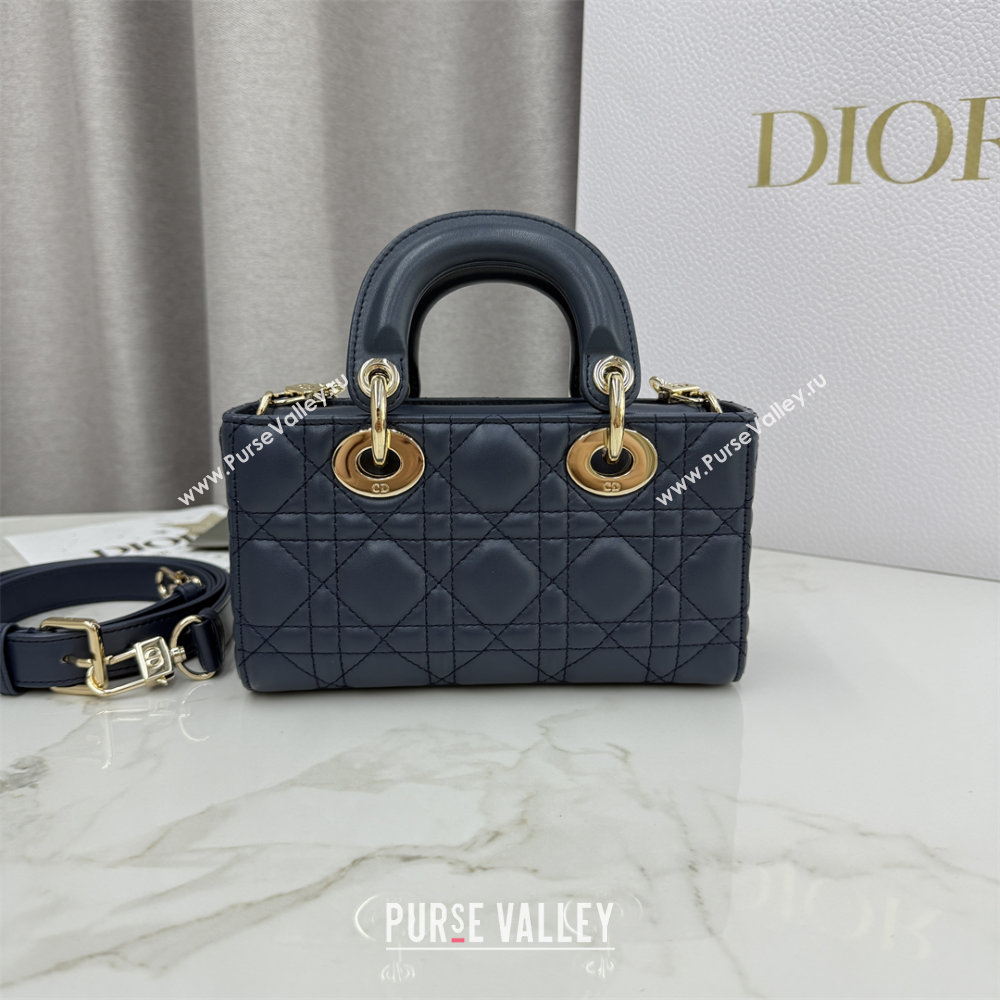 Dior Mini Lady D-Joy Bag in Cannage Lambskin Midnight Blue 2025 M0636 (XXG-250929073)