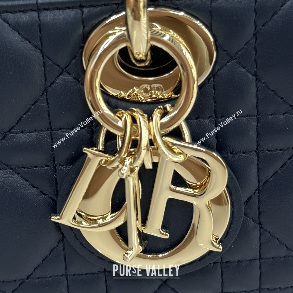 Dior Mini Lady D-Joy Bag in Cannage Lambskin Midnight Blue 2025 M0636 (XXG-250929073)