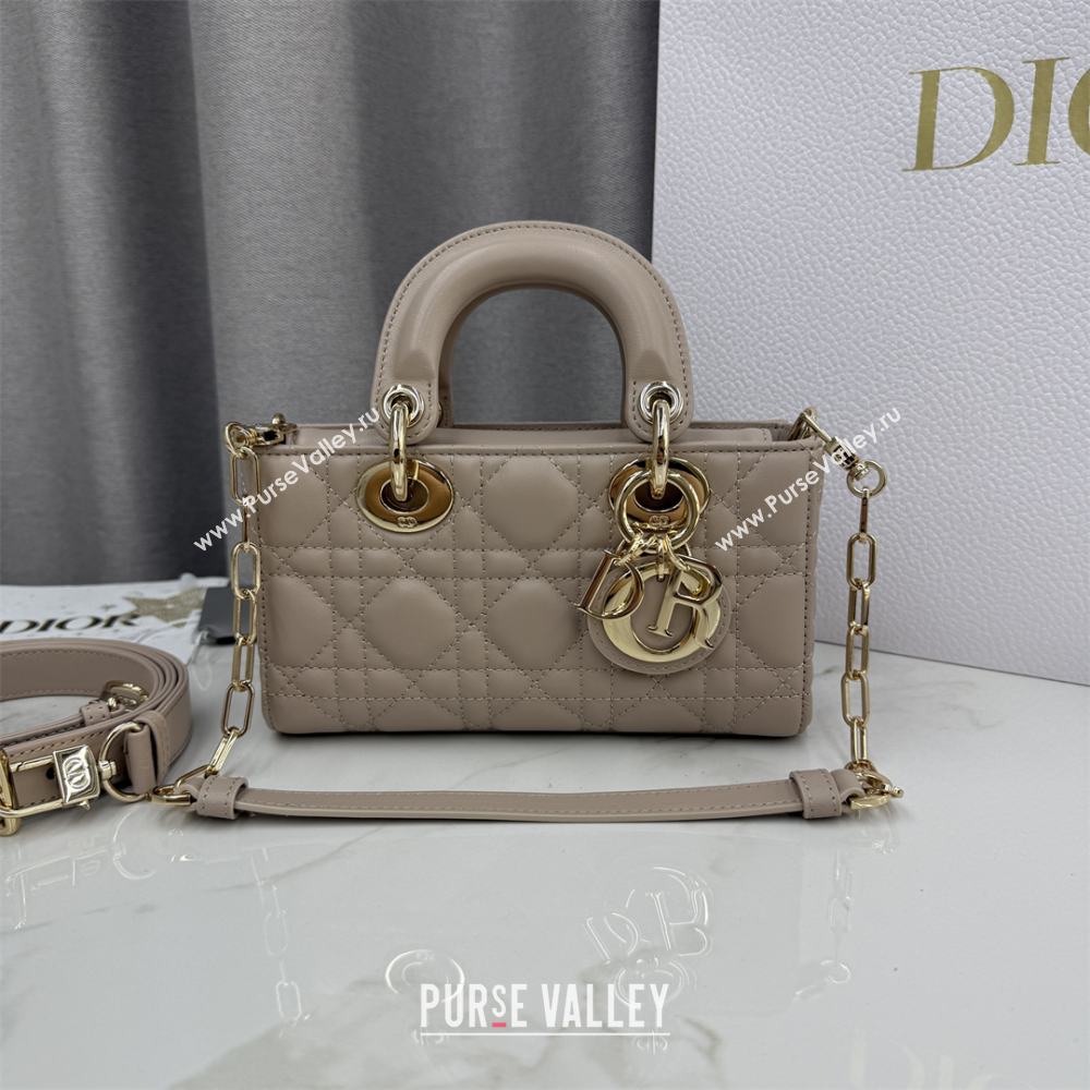 Dior Mini Lady D-Joy Bag in Cannage Lambskin Powder Beige 2025 M0636 (XXG-250929074)