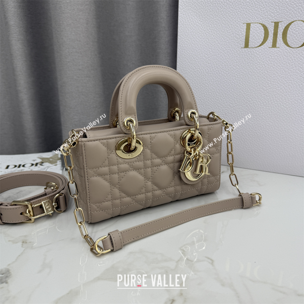 Dior Mini Lady D-Joy Bag in Cannage Lambskin Powder Beige 2025 M0636 (XXG-250929074)