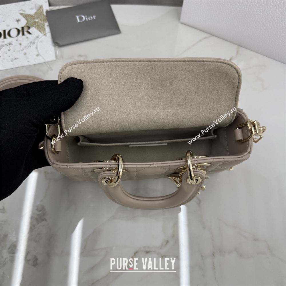 Dior Mini Lady D-Joy Bag in Cannage Lambskin Powder Beige 2025 M0636 (XXG-250929074)