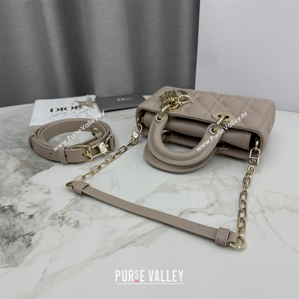 Dior Mini Lady D-Joy Bag in Cannage Lambskin Powder Beige 2025 M0636 (XXG-250929074)
