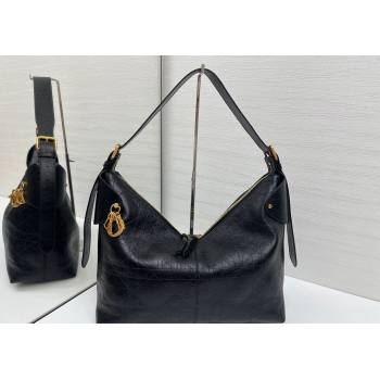 Dior Large Voyage Bag in Flat Macrocannage Crinkled Calfskin Leather Black 2025 2847 (XXG-250929127)