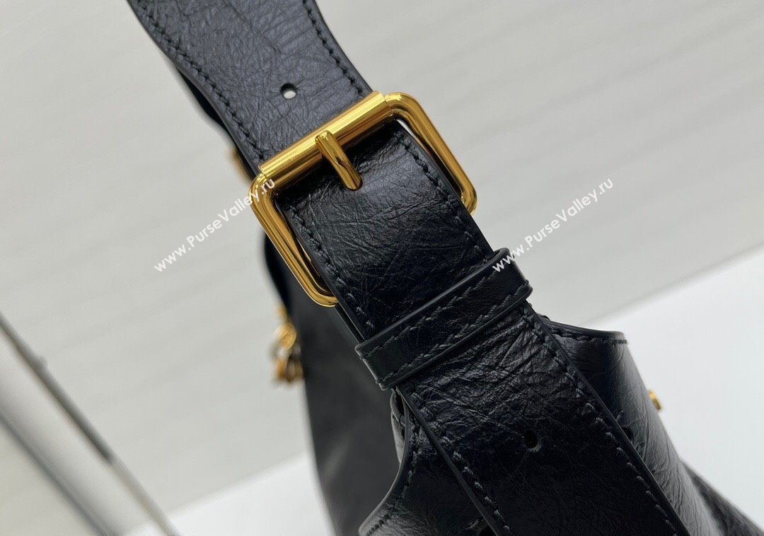 Dior Large Voyage Bag in Flat Macrocannage Crinkled Calfskin Leather Black 2025 2847 (XXG-250929127)