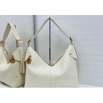 Dior Large Voyage Bag in Flat Macrocannage Grained Calfskin Leather White 2025 2847 (XXG-250929128)
