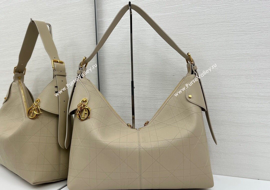 Dior Large Voyage Bag in Flat Macrocannage Grained Calfskin Leather Beige Yellow 2025 2847 (XXG-250929129)