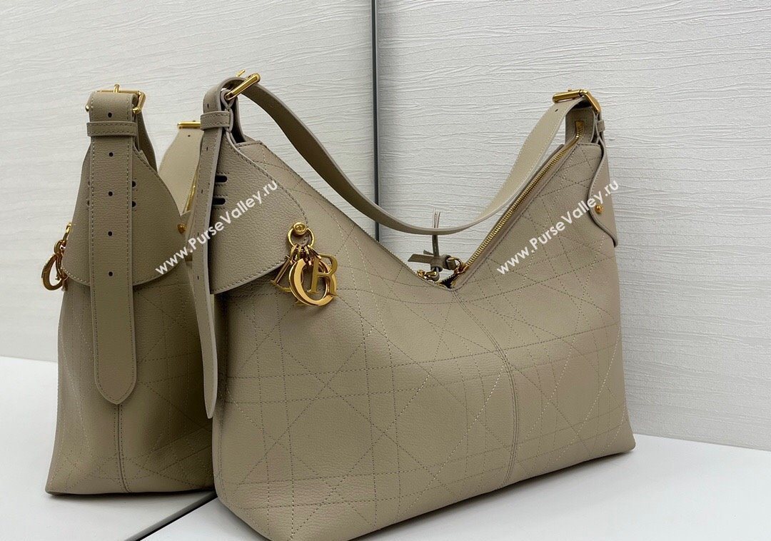Dior Large Voyage Bag in Flat Macrocannage Grained Calfskin Leather Beige Yellow 2025 2847 (XXG-250929129)