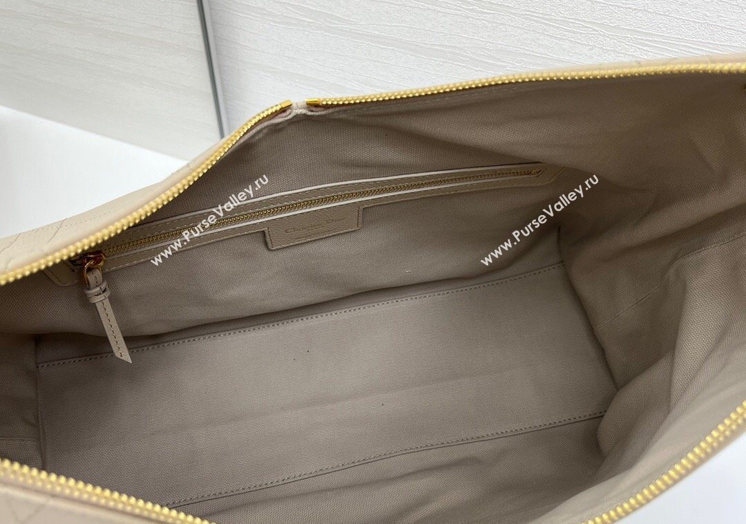 Dior Large Voyage Bag in Flat Macrocannage Grained Calfskin Leather Beige Yellow 2025 2847 (XXG-250929129)