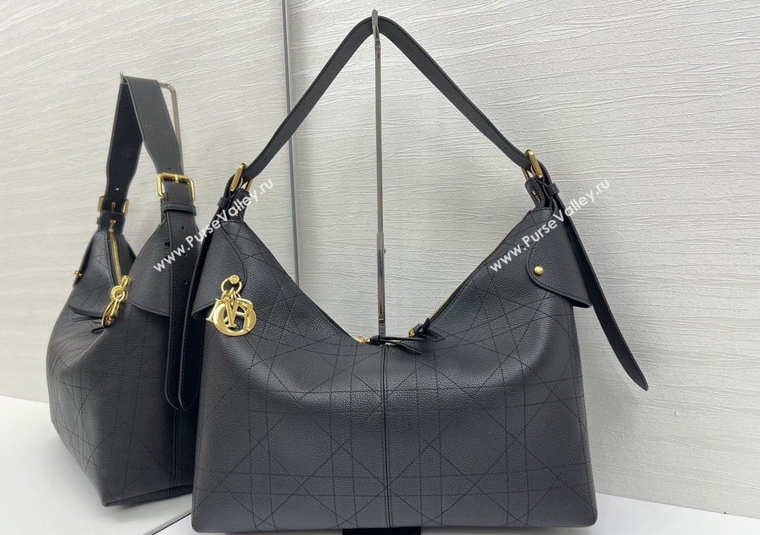 Dior Large Voyage Bag in Flat Macrocannage Grained Calfskin Leather Black 2025 2847 (XXG-250929130)