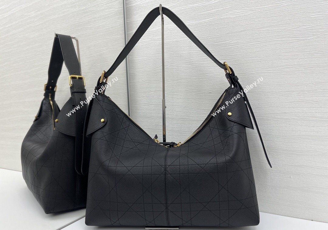 Dior Large Voyage Bag in Flat Macrocannage Grained Calfskin Leather Black 2025 2847 (XXG-250929130)