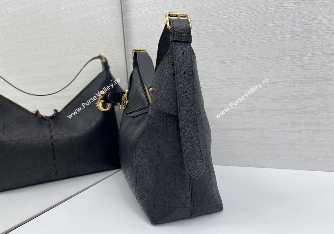 Dior Large Voyage Bag in Flat Macrocannage Grained Calfskin Leather Black 2025 2847 (XXG-250929130)