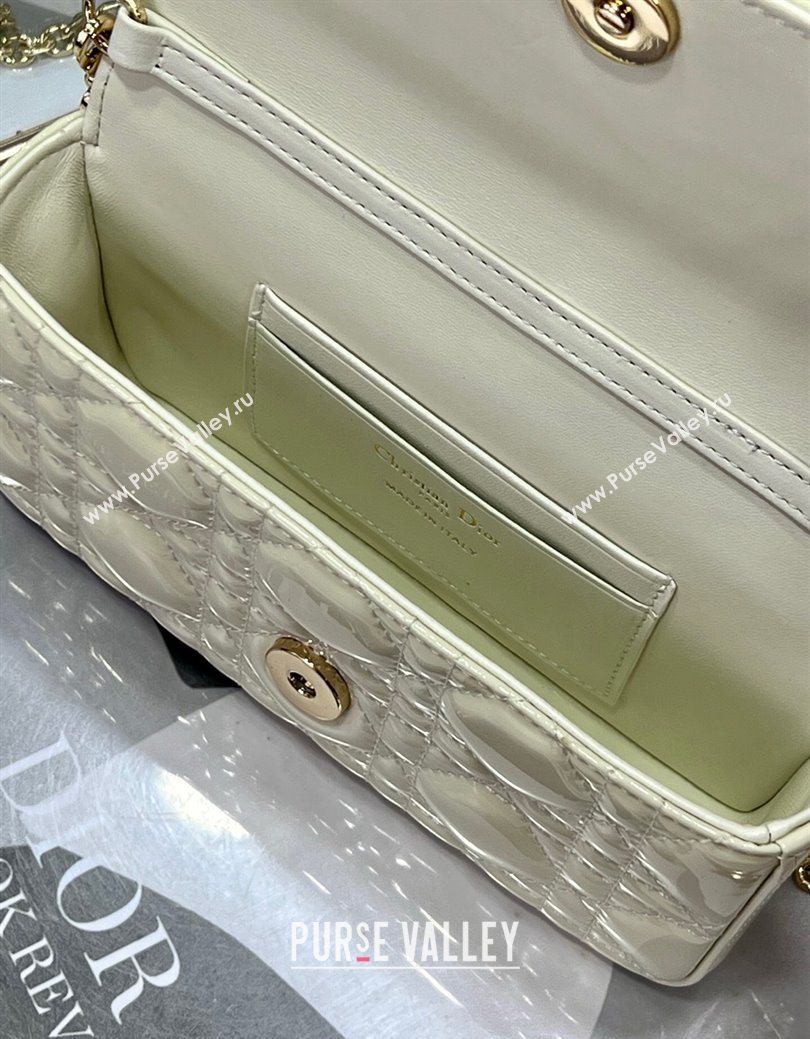 Dior My Dior - Dior Talk Phone Pouch in Patent Cannage Calfskin White 2025 (XXG-250929134)