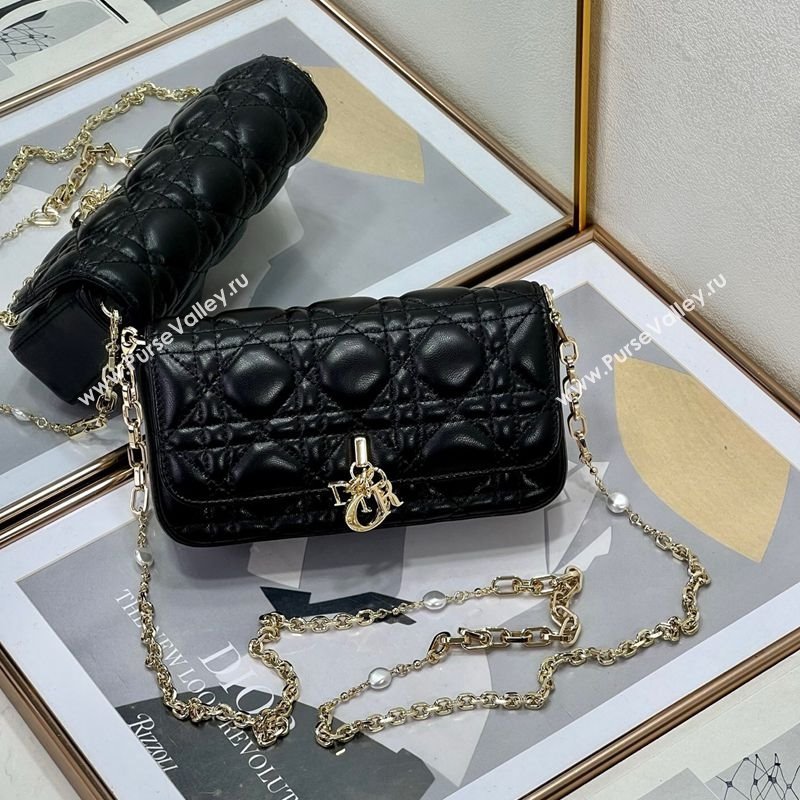 Dior My Dior - Dior Talk Phone Pouch in Cannage Lambskin Leather Black 2025 (XXG-250929135)