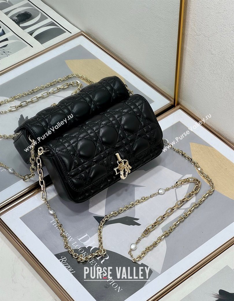 Dior My Dior - Dior Talk Phone Pouch in Cannage Lambskin Leather Black 2025 (XXG-250929135)