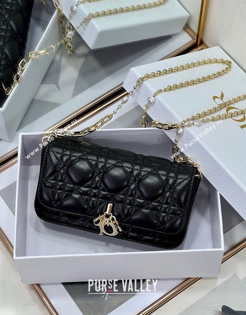 Dior My Dior - Dior Talk Phone Pouch in Cannage Lambskin Leather Black 2025 (XXG-250929135)