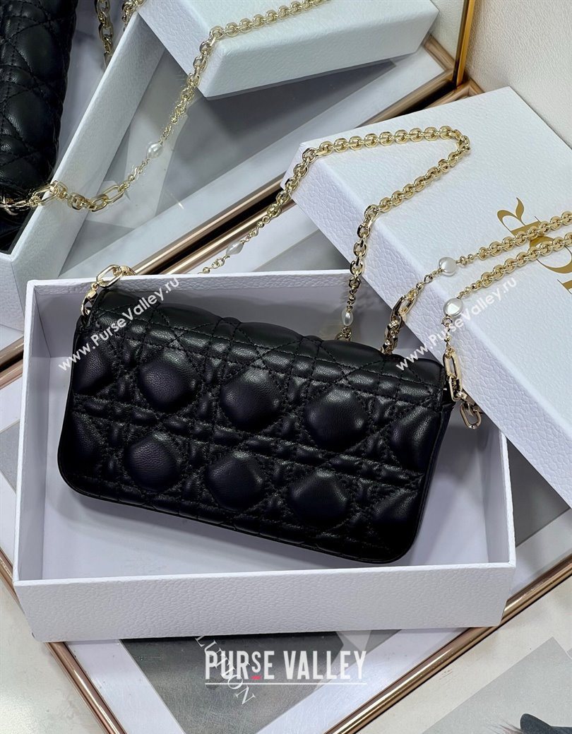 Dior My Dior - Dior Talk Phone Pouch in Cannage Lambskin Leather Black 2025 (XXG-250929135)