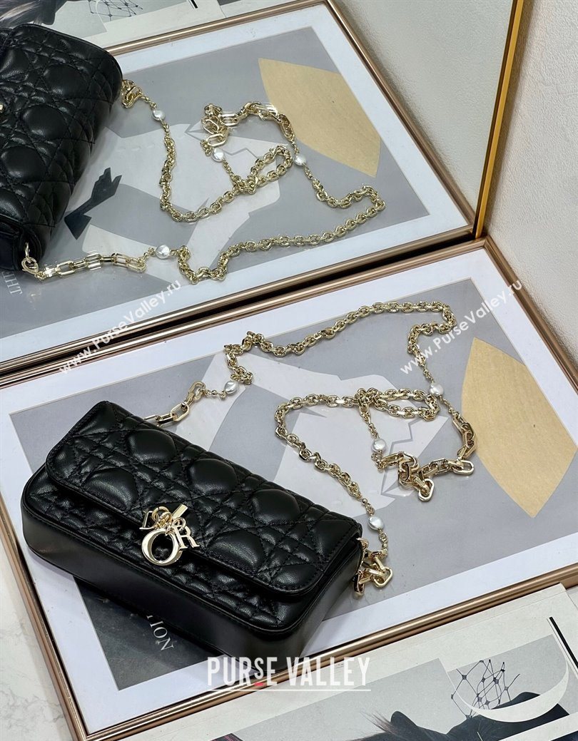 Dior My Dior - Dior Talk Phone Pouch in Cannage Lambskin Leather Black 2025 (XXG-250929135)