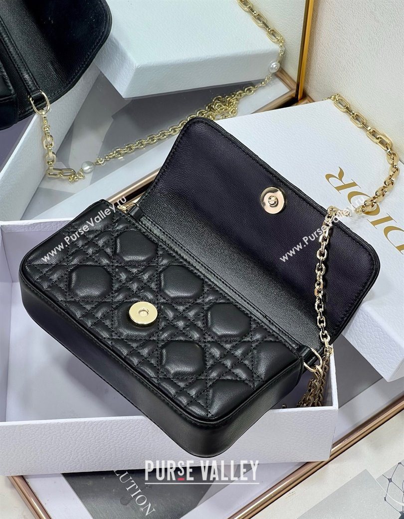 Dior My Dior - Dior Talk Phone Pouch in Cannage Lambskin Leather Black 2025 (XXG-250929135)