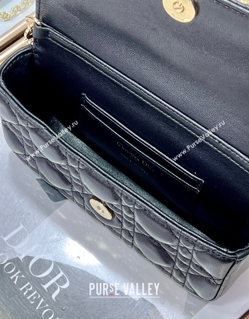 Dior My Dior - Dior Talk Phone Pouch in Cannage Lambskin Leather Black 2025 (XXG-250929135)