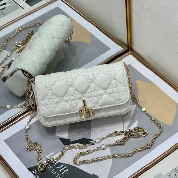 Dior My Dior - Dior Talk Phone Pouch in Cannage Lambskin Leather White 2025 (XXG-250929136)